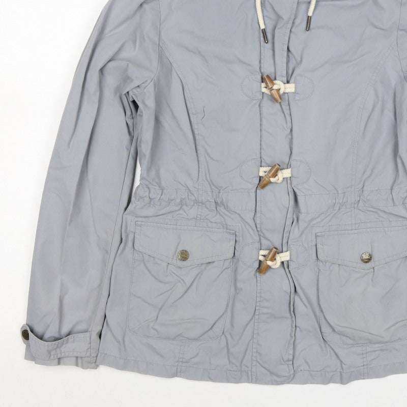 FatFace Women Grey Size 12 Hooded Toggle Parka Jacket