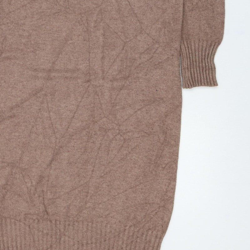 Blue Vanilla Women’s Brown Roll Neck Knit Tunic Jumper M