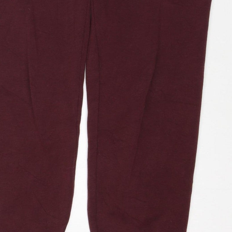 UNIQLO Men Red L Jogger Sweatpants Elastic Waist Cotton