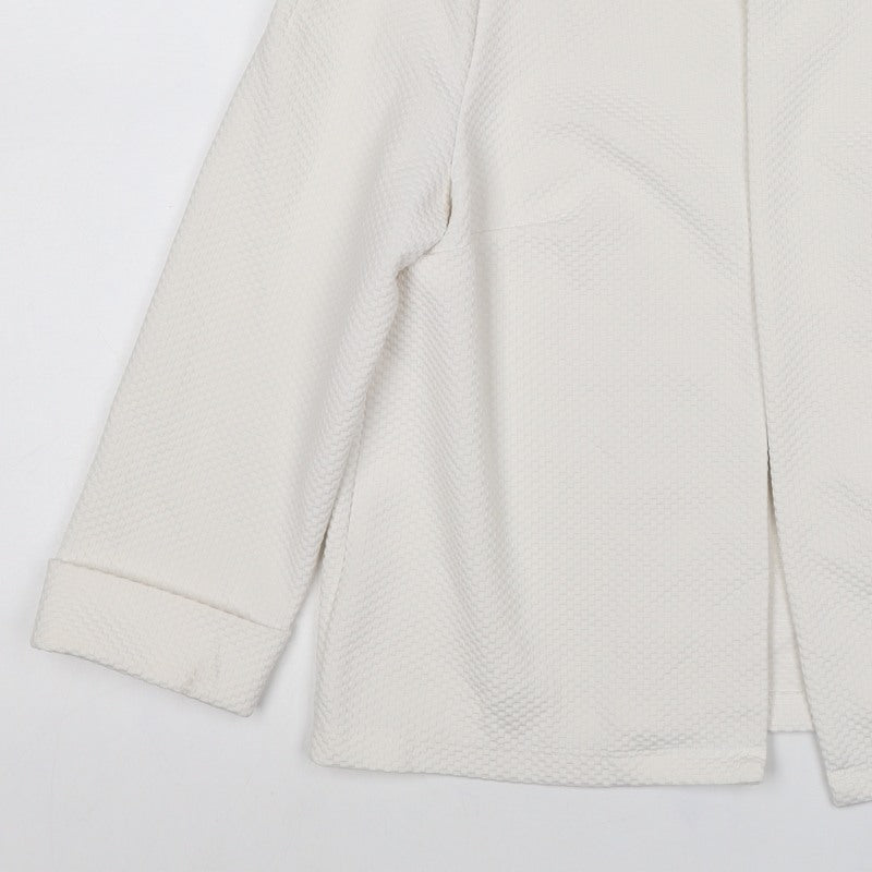 Marks and Spencer Women's Ivory UK 10 Textured Collarless Blazer Jacket