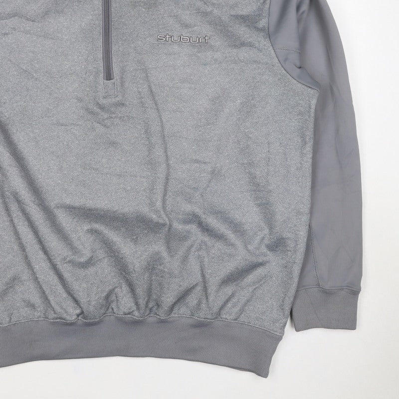 Stuburt Men’s Grey XL 1/4 Zip Golf Sweatshirt Mock Neck