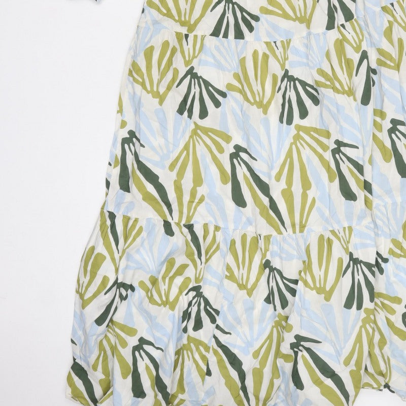 Marks and Spencer Women Multicoloured UK 16 Maxi Floral Tiered Dress