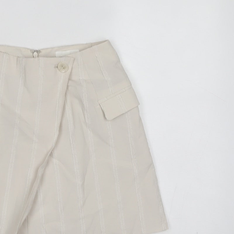 H&M Women Ivory UK 4 Cargo Skort Striped Pocket Short
