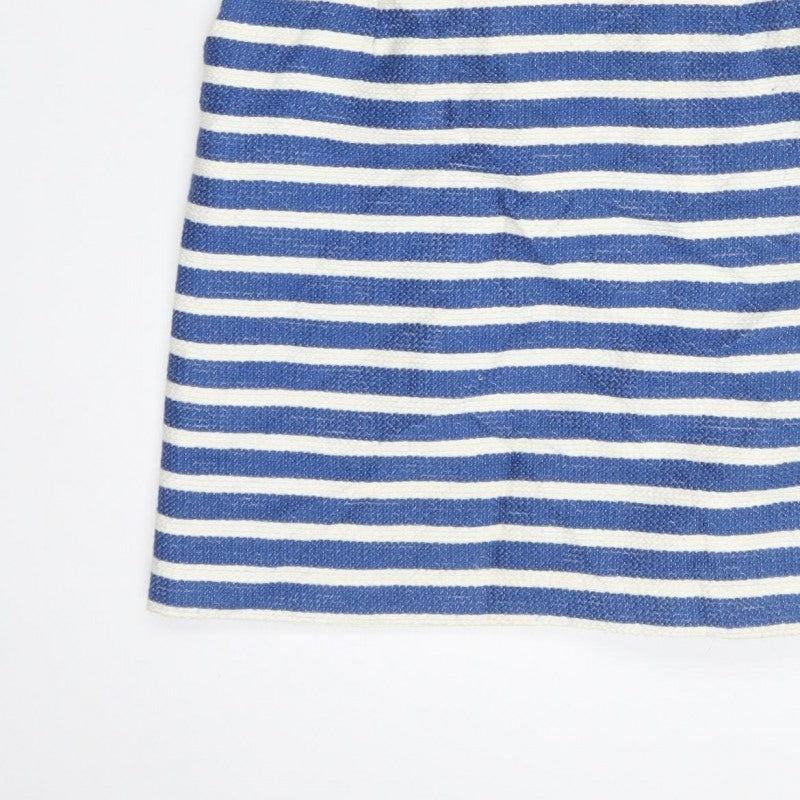Next Women Blue White Striped Cut Out Sleeveless Sheath Dress UK 8