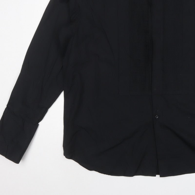 Debenhams Black Tie Men's Black 18.5in Pleated Cotton Formal Dress Shirt