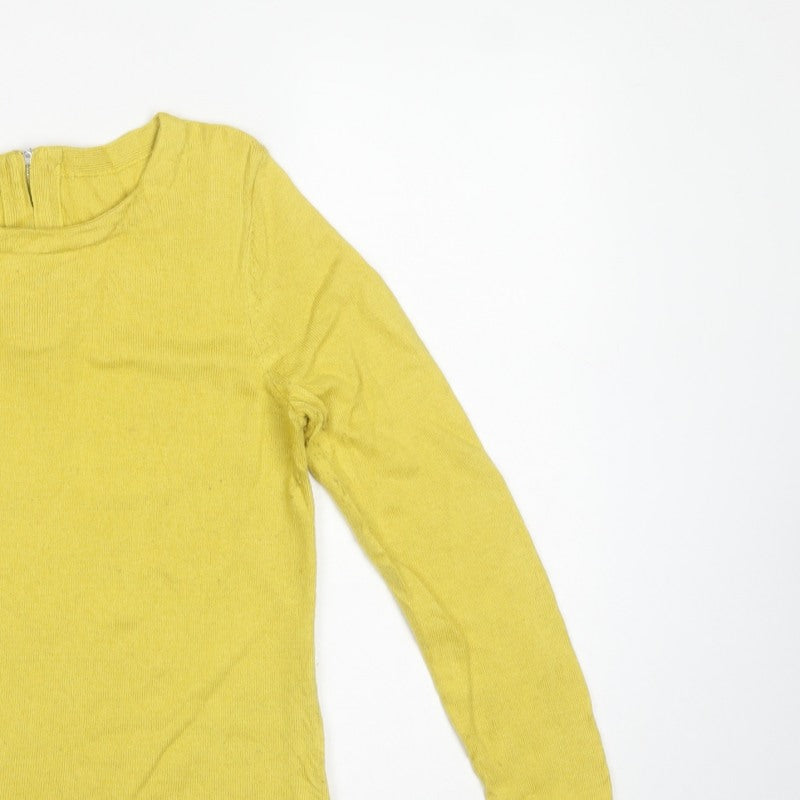 Laura Ashley Women Yellow UK 10 Cashmere Blend Knit Pullover Jumper