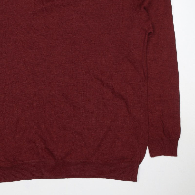 Pop-Air Basics Men Red 2XL Crew Neck Knit Pullover Jumper