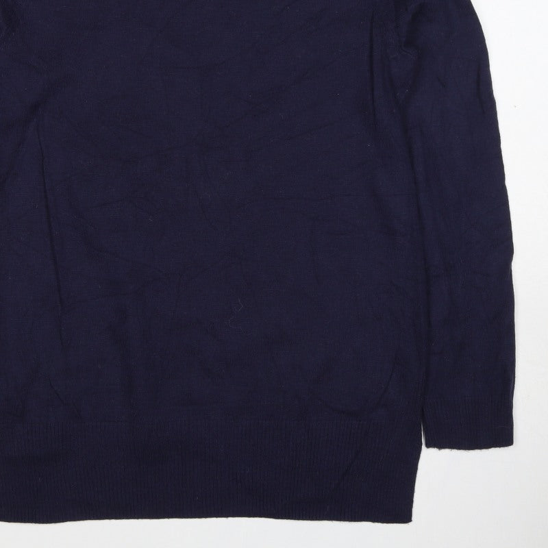 GAP Women’s Blue Merino Wool Blend Roll Neck Pullover Jumper M