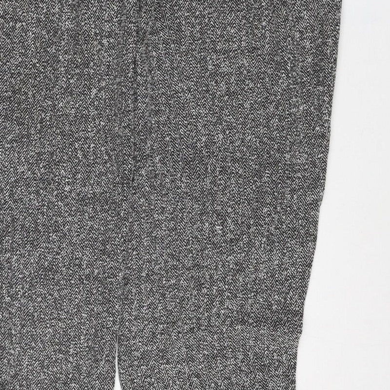Next Women’s Grey Herringbone Trousers UK 12 Straight Smart Workwear
