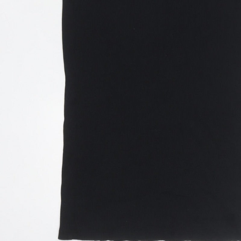 Marks and Spencer Women Black Size 10 Ribbed Knit Pencil Maxi Skirt