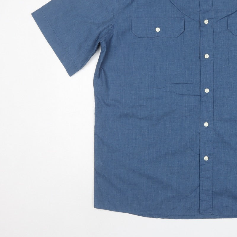 Marks & Spencer Men's Blue L Short Sleeve Button-Up Pocket Shirt