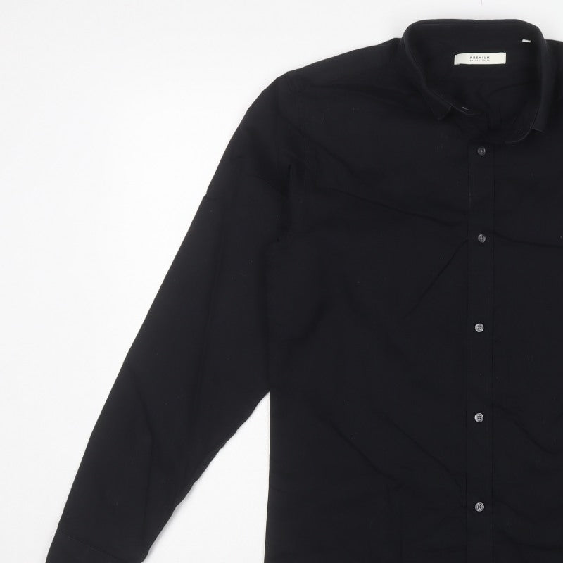 Jack & Jones Premium Men's Black M Slim Long Sleeve Cotton Shirt