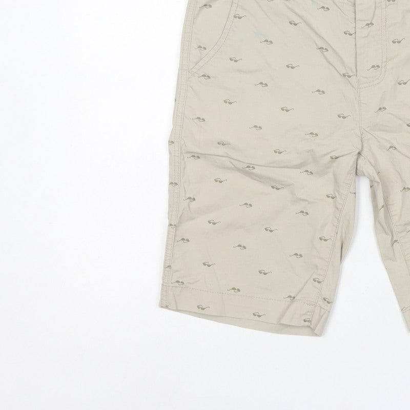 American Eagle Kids Boys Beige Size 13-14 Chino Mustache Print Shorts