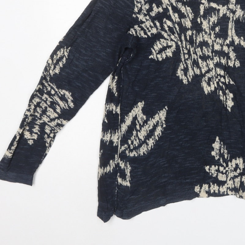 Sandwich Women Blue XL Geometric Knit Long Sleeve Pullover Jumper