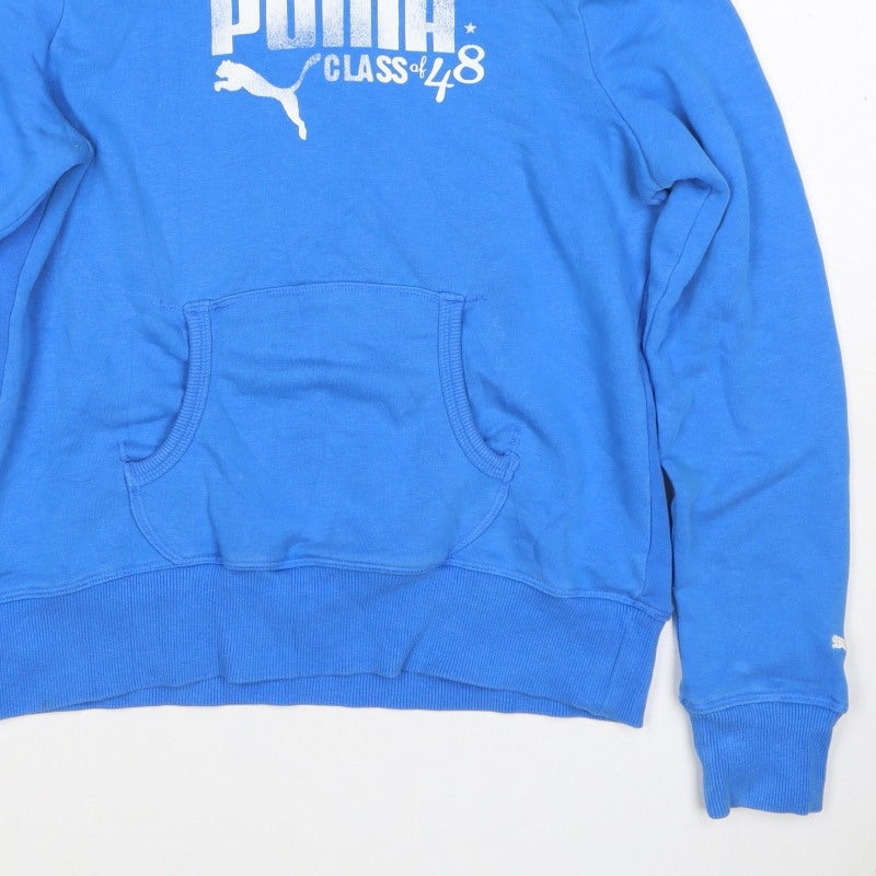 Puma Women’s Blue UK 12 M Logo Graphic Pullover Hoodie