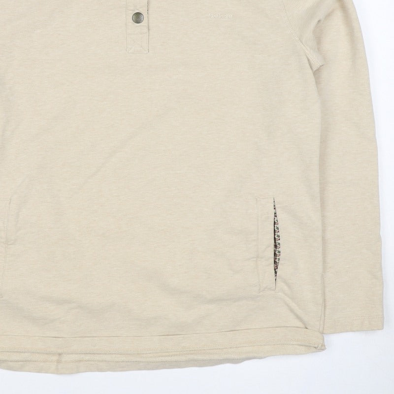 Barbour Women’s Beige Size 14 Henley Snap Pocket Sweatshirt