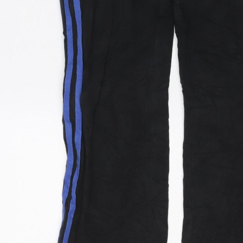 adidas Women’s Black Blue Side Stripe Track Pants Trousers M
