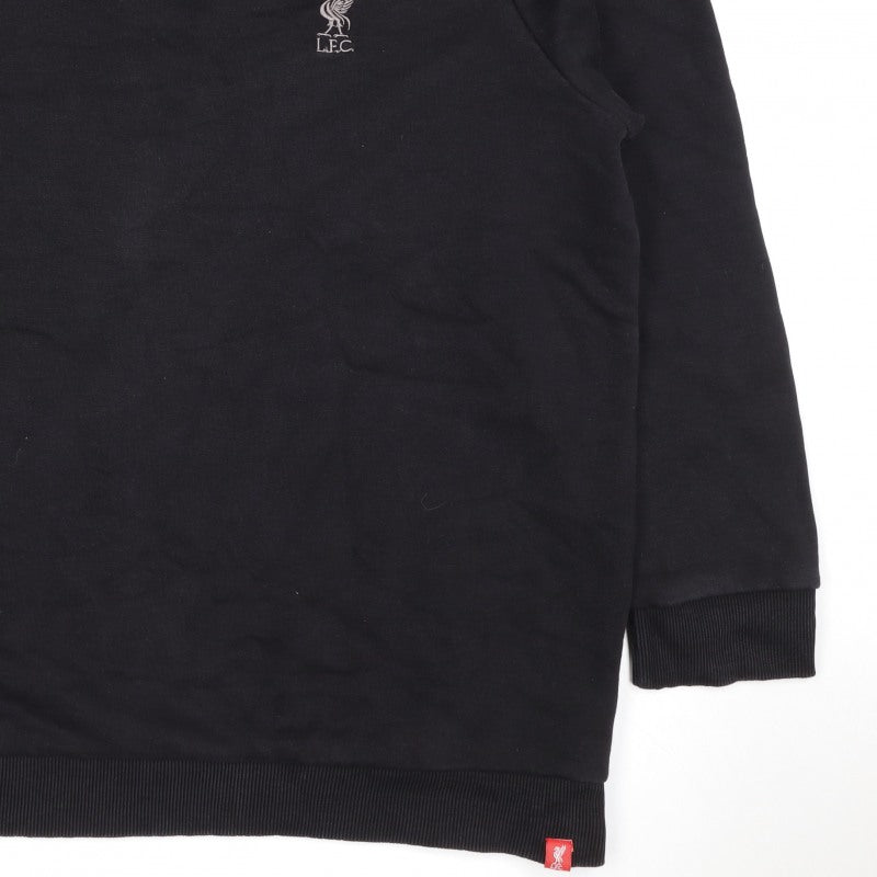 Liverpool FC Men’s Black 2XL Crew Neck Logo Pullover Sweatshirt