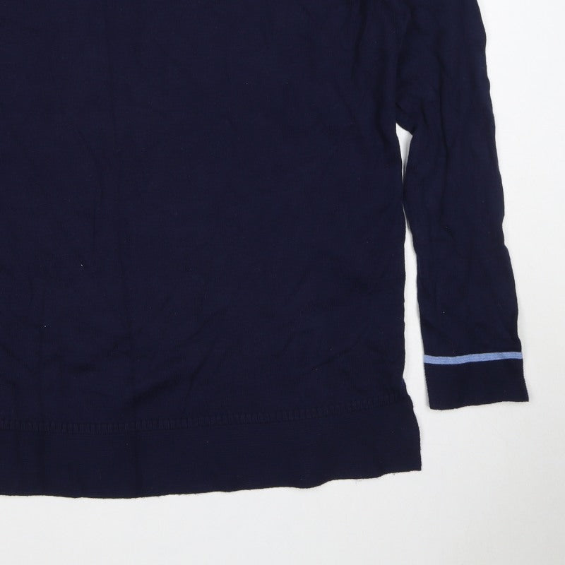 Joules Women’s Blue UK 14 Crew Neck Logo Knit Pullover Jumper