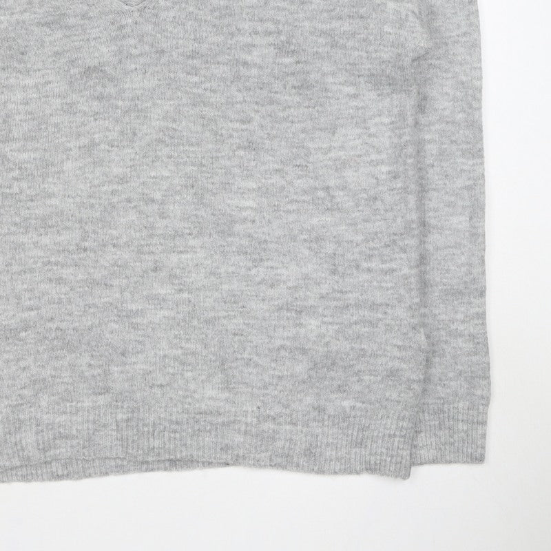 PIECES Women's Grey M V-Neck Knit Pullover Jumper