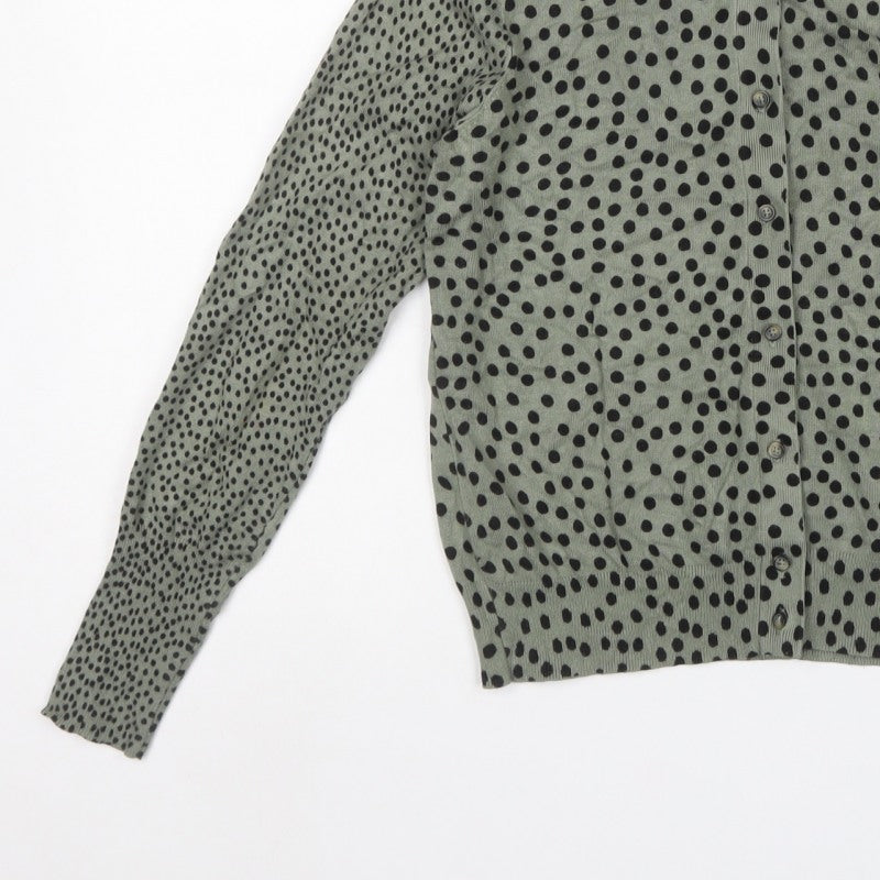 Marks and Spencer Women’s Green Polka Dot Knit Cardigan Size 10