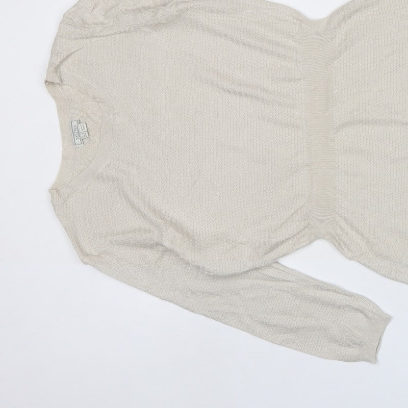Fat Face Women Ivory UK 10 Knit Jumper Dress Long Sleeve
