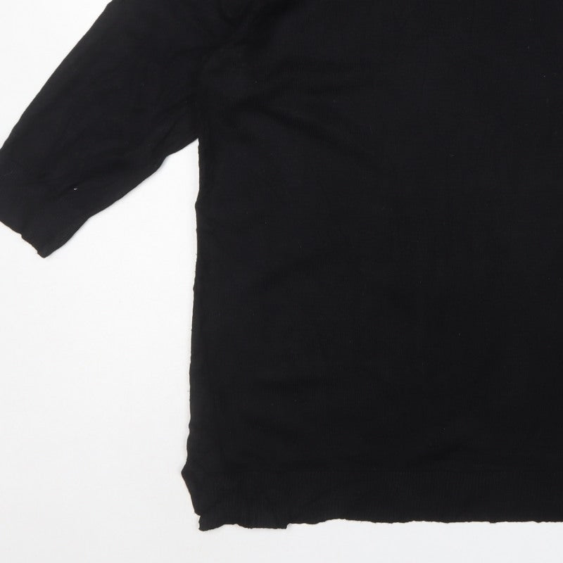 Capsule Women Black UK 18 Round Neck Balloon Sleeve Knit Jumper