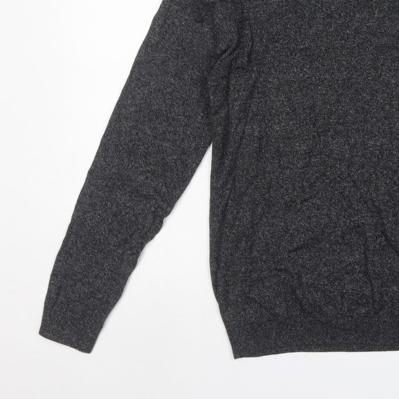 Next Men’s Grey M Roll Neck Cotton Blend Knit Pullover Jumper