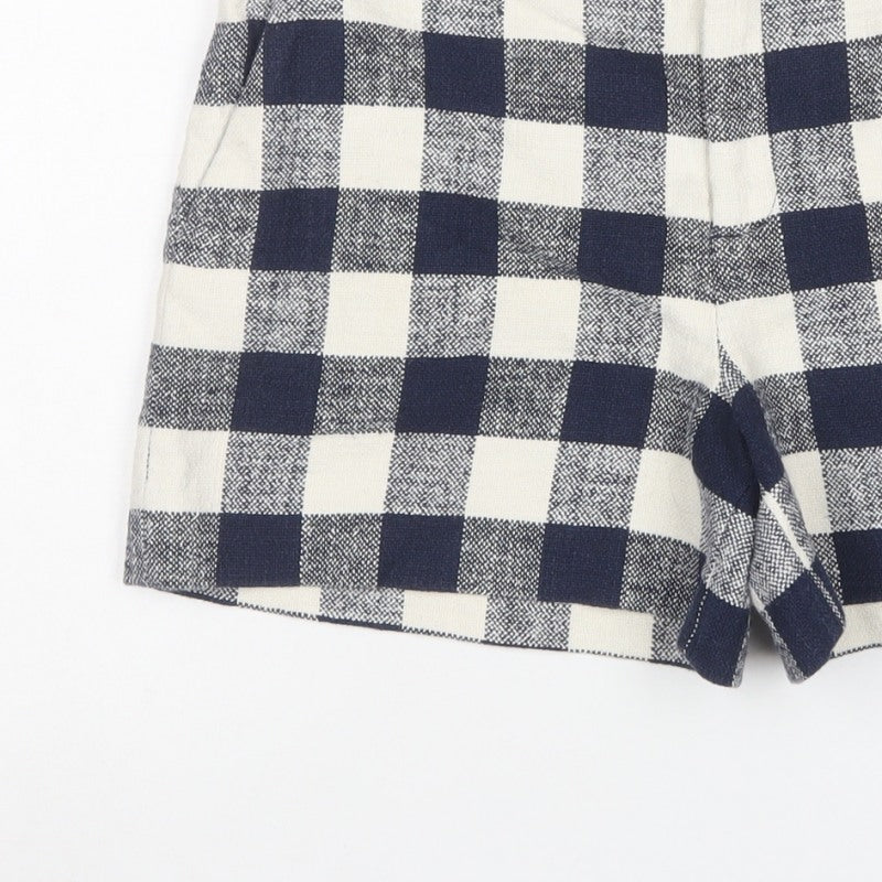 Zara Woman Multicoloured Check High Waist Shorts M