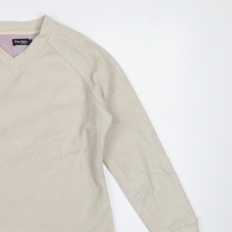 Peter Storm Women’s Ivory Size 12 Fleece V-Neck Pullover Sweatshirt