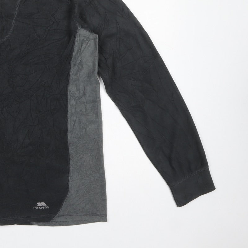 Trespass Men’s Black Grey XL 1/4 Zip Fleece Sweatshirt