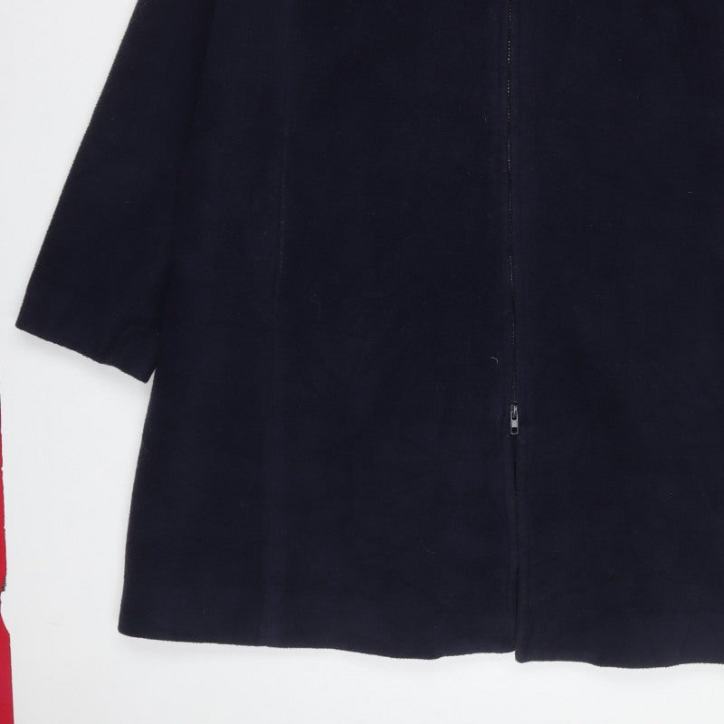 Jantique Women’s Blue XL Long Hooded Zip Overcoat