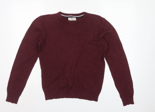 Lee Cooper Men’s Red S Cotton Crew Neck Knit Pullover Jumper