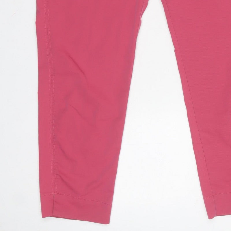 M&S Women Pink UK 14 Long Tapered Chino Trousers Pockets