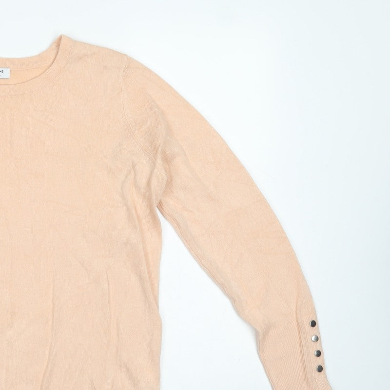 JD Williams Women Beige Size 12 Tunic Jumper Round Neck Buttons