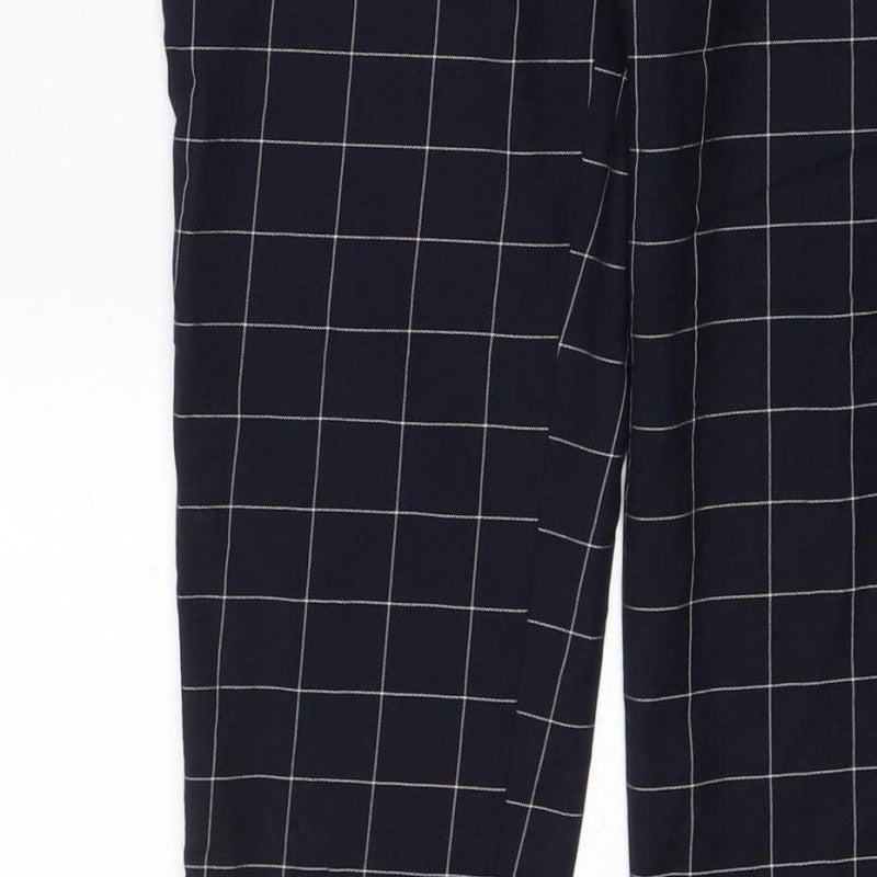Topman Women’s Black Check Tailored Straight Trousers UK 6