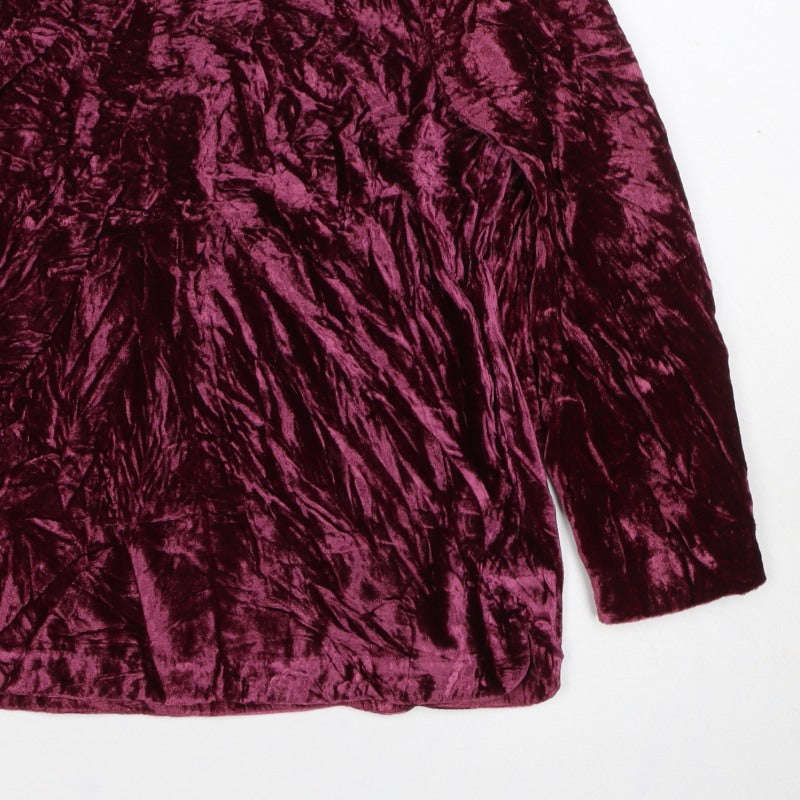 Winter Silks Women Purple UK 10 Crushed Velvet Cowl Neck Blouse