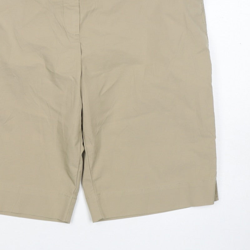 Marks and Spencer Women Beige Size 14 Bermuda Shorts Lightweight