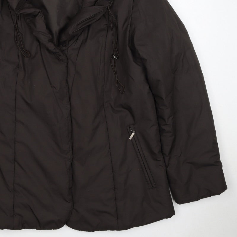 David Barry Women’s Black UK 12 Puffer Jacket Padded Zip Winter