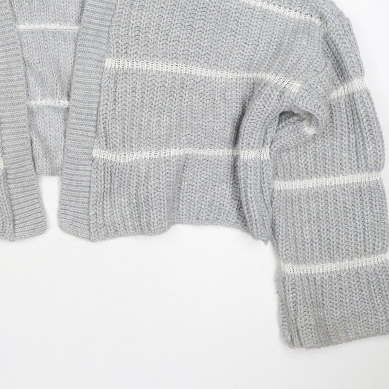 ASOS Women’s Grey Chunky Knit Open Cardigan UK 8 Long Sleeve