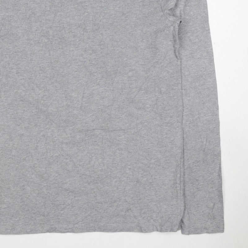 ASOS Men’s Grey XL Mock Neck Short Sleeve Cotton T-Shirt