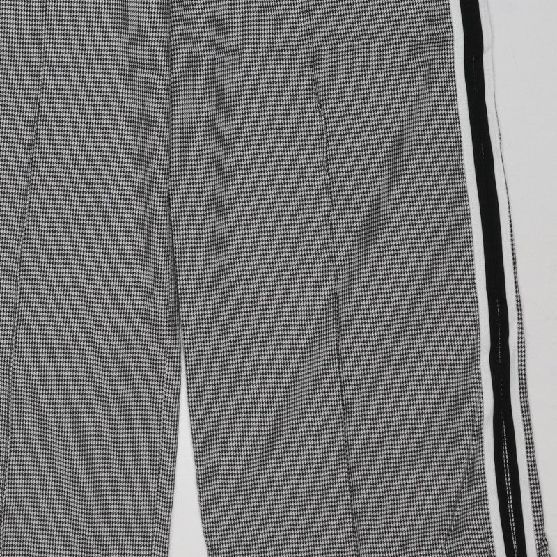 M&S Women’s Black White Check Tapered Stripe Trousers UK 12 Short