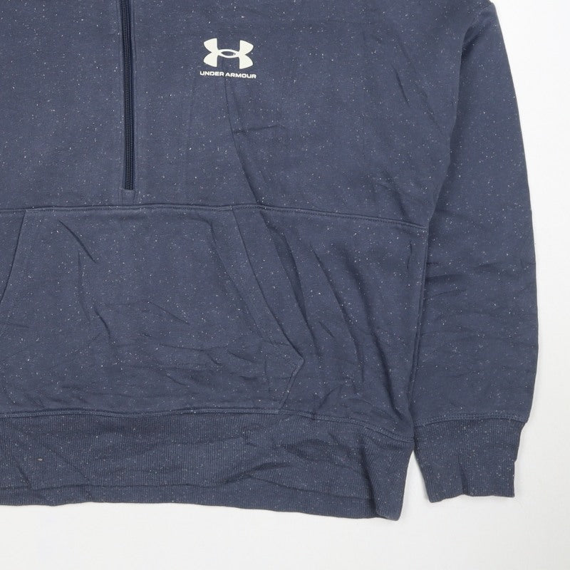 Under Armour Unisex Blue M 1/2 Zip Logo Pullover Sweatshirt