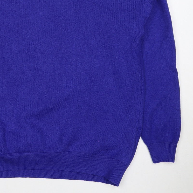 Marks and Spencer Women’s Blue M Crew Neck Button Shoulder Jumper