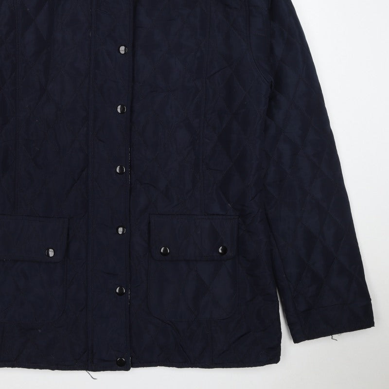 Urban Dida Women’s Navy XL Quilted Jacket Collared Snap Pockets
