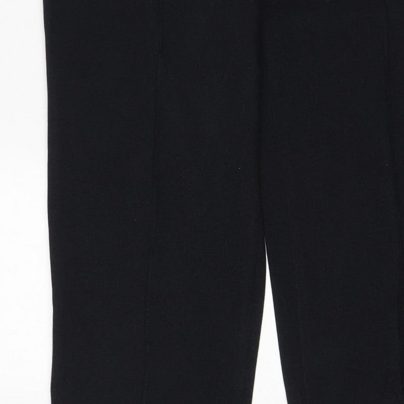 Marks & Spencer Women Navy UK 10 Short Pull-On Straight Trousers