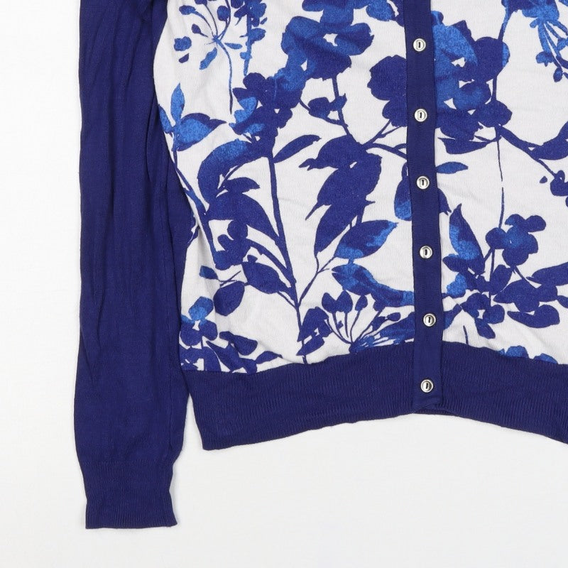 Marks and Spencer Women’s Blue Floral Knit Cardigan UK 8