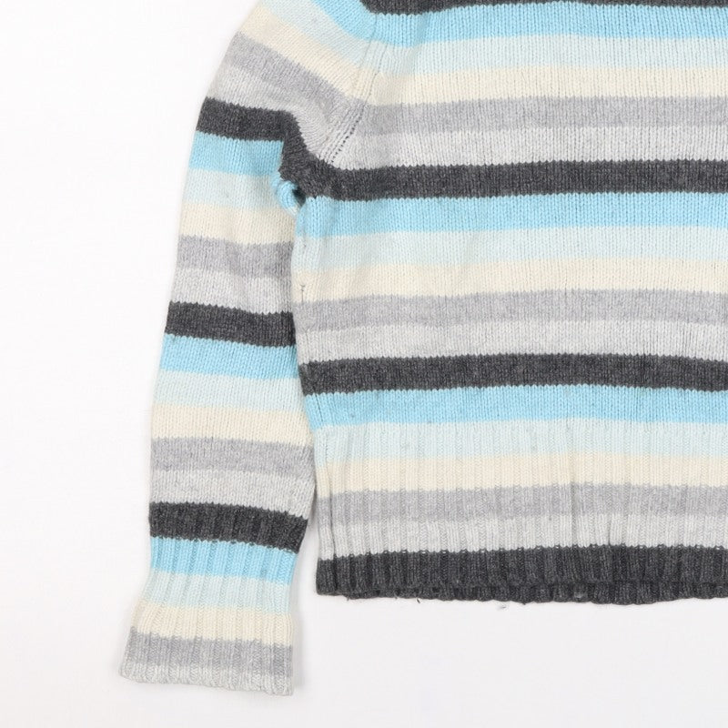 Gap Women Multicoloured S Striped Cashmere Blend Roll Neck Jumper