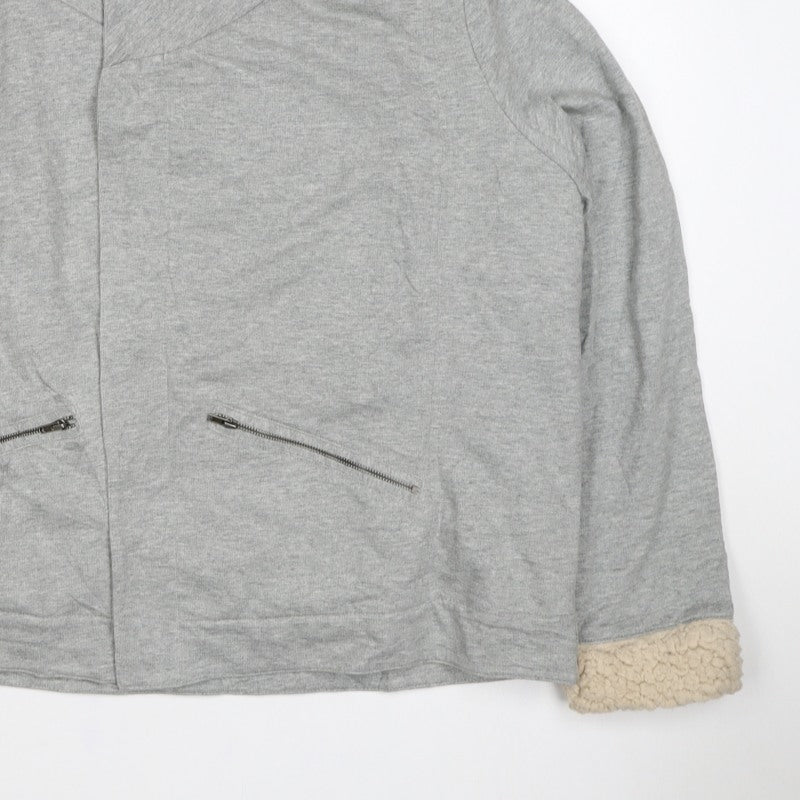 Next Women’s Grey Cotton Jersey Sherpa Lined Jacket UK 20