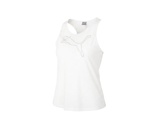 Additional view of Puma Women's White Tank Top, size S, - Athletic Fit, Gym Ready